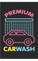 Premium Car Wash: Neon Car Washing ruled Notebook 6x9 Inches - 120 lined pages for notes, drawings, formulas - Organizer writing book planner diary