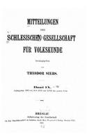 Mitteilungen der Schlesischen Gesellschaft für Volkskunde - Band IX