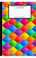 Unruled Composition Notebook 6" x 9". 120 Pages. Geometric Diamond Like Pattern: Unruled Composition Notebook 6" x 9". 120 Pages. Blank Notebook. Colorful Geometric Diamond Like Pattern