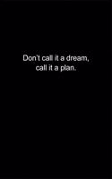 Don't call it a dream, call it a plan.