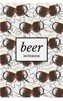 Beer Notebook: Beer Pattern Blank Lined Journal To Write In For Notes, Ideas, Diary, To-Do Lists, Notepad - Beer Gifts For Beer Lovers And Beer Drinkers - Great Gi