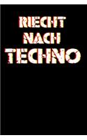 Riecht nach Techno: Lustiges A5 Notizbuch Blank / Blanko / Leer mit 120 Seiten für Raver und Hardtekk Freaks.