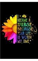 i became a nurse because your life is worth my time: Journal/ Notebook Blank Lined Ruled 6x9 120 Pages