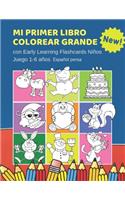 Mi Primer Libro Colorear Grande con Early Learning Flashcards Niños Juego 1-6 años Español persa