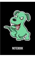 Notebook: A5 Notizbuch für Halloween und Zombie Apokalypsen Fans mit Zombie Hund