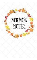 Sermon Notes: Colorful Fall Leaves Bible Study Notebook: Your Notes, Prayer Requests & Church Events Daily Journal, Workbook, Notepad, Diary