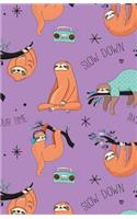 Journal Notebook For Animal Lovers Sloth Pattern On Mauve: Blank Journal To Write In, Unlined For Journaling, Writing, Planning and Doodling, For Women, Men, Kids, 160 Pages, Easy To Carry Size(18 Journal Notebook Plain 2)