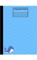 Whale Nautical Composition Notebook - 4x4 Quad Ruled