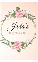 Jada's Customized Floral Notebook / Journal 6x9 Ruled Lined 120 Pages School Degree Student Graduation university