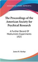 Proceedings of the American Society for Psychical Research