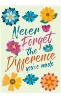 Never forget the difference you've made