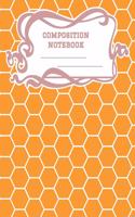 Composition Notebook: A 8.5x11 Inch Matte Softcover Paperback Notebook Journal With 120 Blank Lined Pages -Wide Ruled- Geometric Pattern Hexagon Black Beehive Panel