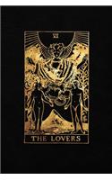 The Lovers: Bullet Journal - 6 x 9 A5 Notebook - Black and Gold Design - Dot Grid Notebook