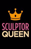 Sculptor Queen: Blank Lined Novelty Office Humor Themed Notebook to Write In: With a Practical and Versatile Wide Rule Interior: Pink and Orange Cover