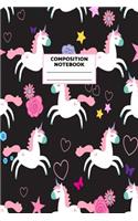 Composition Notebook: Unicorn Journal for Girls, Teen and Women Cute Matte Cover Design with Blank Lined Interior College Ruled (Great as Party Favors, Gifts, Diary, Jour