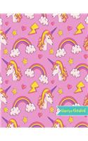 Unicorn Notebook: Cute Kawaii Journal and Diary Large 8.5 x 11 Matte Cover with Blank Lined Ruled White Paper Interior - Perfect for School, Gifts for Kids (Girls and