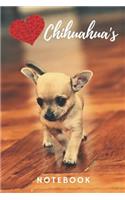 Chihuahua Notebook: cute chihuahua diary, notepad (blank lined journal) best for writing notes, ideas and practising handwriting / chihuahuas gift for kids (boys and gi