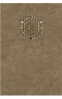 Monogram "K" Blank Book