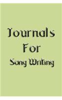 Journals For Song Writing: Blank Journal Notebook To Write In