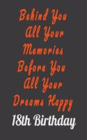 Behind You All Your Memories Before You All Your Dreams Happy 18th Birthday