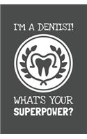 I'm A Dentist What's Your Superpower?: Lined Journal, 100 Pages, 6 x 9, Blank Actor Journal To Write In, Gift for Co-Workers, Colleagues, Boss, Friends or Family Gift Gray