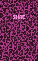 Shae: Personalized Pink Leopard Print Notebook (Animal Skin Pattern). College Ruled (Lined) Journal for Notes, Diary, Journaling. Wild Cat Theme Design wi