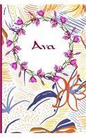 Ava: 120 Pages Lined & Unlined (6 x 9 inches) Personalized Name Journal Notebook for Ava Diary