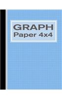 Graph Paper 4x4: Quad Rule 1/4 Inch Squares Notebook - Blue(3 Graphing Paper & Composition Books)