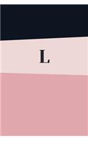 Monogram Initial L Notebook: Pink Geometric, Wide Ruled Notebook for Women, 120 Pages, 6x9