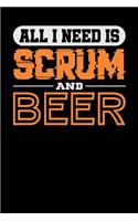 All I Need is Scrum and Beer: Black, White & Orange Design, Blank College Ruled Line Paper Journal Notebook for Project Managers and Their Families. (Agile and Scrum 6 x 9 inch C