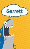 Garrett: Personalized Shark Draw and Write Diary Journal Notebook Featuring 120 Pages 6x9