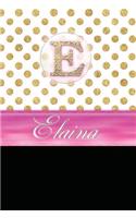 Elaina: Personalized Lined Journal Diary Notebook 150 Pages, 6 X 9 (15.24 X 22.86 CM), Durable Soft Cover