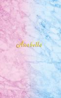 Anabelle: Personalised college lined journals for girls Standard ruled size composition books for school