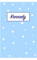 Kennedy: First Name Personalized Notebook. College Ruled Journal. Pastel Pink Writing Diary with Stars Pattern for Girls and Women