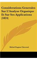 Considerations Generales Sur L'Analyse Organique Et Sur Ses Applications (1824)