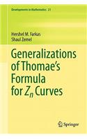 Generalizations of Thomae's Formula for Zn Curves