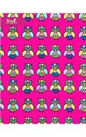 Owl Notebook: Bright Colorful 8.5x11 Lined and Blank page Notebook/Doodlebook for Girls or Tweens: Daily Diary(2 Hoot Hoot Doodle Diary)
