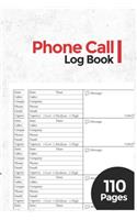 Phone Call Log Book