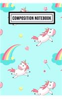 Unicorn Wide Ruled Composition Notebook