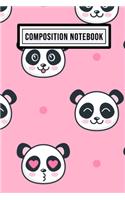 Panda Wide Ruled Composition Notebook: Panda Blank College Ruled Composition Notebook - 110 Pages - Pocket Size 6x9