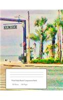 Wide Ruled Beach Composition Notebook: 50 Pages 100 Sheets