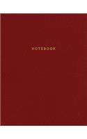 Notebook: Deep Red Leather Style - Gold Lettering - Softcover - 150 College-ruled Pages - 8.5 x 11 size