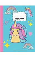 Primary Journal Grades k-2: Unicorn primary journal top half blank composition book