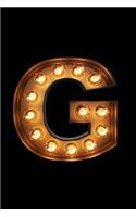 G: Glowing G Initial Notebook: Monogram Initial G Journal - Personalized Notebook(7 Initial Notebooks)