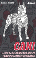 Libro da colorare per adulti per penne e matite colorate - Grande stampa - Animali - Cani
