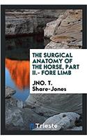 The surgical anatomy of the horse, Part II.- Fore Limb