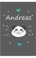 Andreas: Ein Personalisiertes Panda Tage-/Notizbuch Mit Dem Namen Andreas Und Ganzen 100 Linierten Seiten Im Tollen 6x9 Zoll Format (Ca. Din A5). Optimal ALS