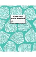 Blank Sheet Music Notebook: Easy Blank Staff Manuscript Book Large 8.5 X 11 Inches Musician Paper Wide 12 Staves Per Page for Piano, Flute, Violin, Guitar, Trumpet, Drums, Cell