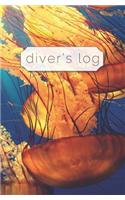 Diver's Log: Diving Log Book 5.25 x 8 SCUBA Dive Record Logbook Soft-Cover Jellyfish Sea