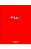 Notebook for Cornell Notes, 120 Numbered Pages, #HEART, Red Cover